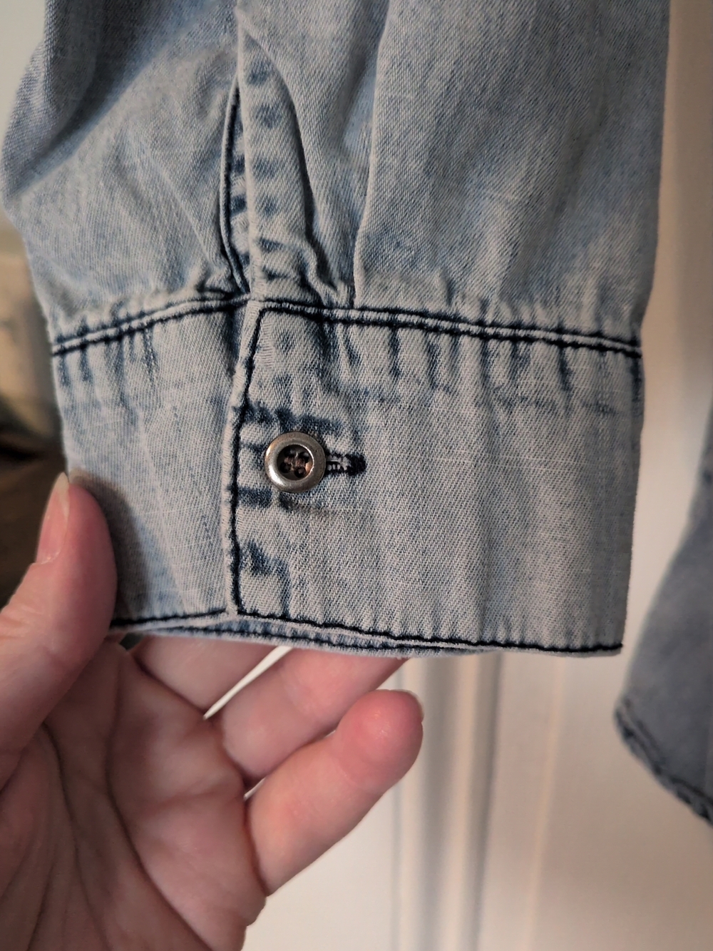 Tantrums Light Blue Washed Denim Tunic Blouse - Picture 6 of 7
